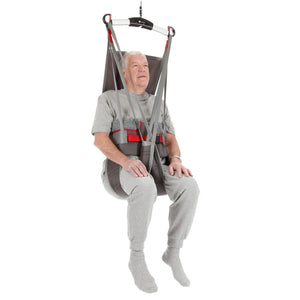 Direct Healthcare Group Hygiene High Back Sling patient hoisted  front view 