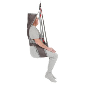 Direct Healthcare Group Hygiene High Back Sling patient hoisted  side view 