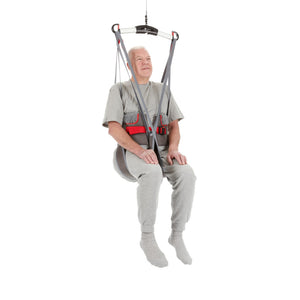 Direct Healthcare Group Hygiene Low Back Sling patient hoisted front view 