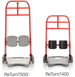 Photo of Direct Healthcare Group ReTurn7400 and ReTurn7500i Sit-to-Stand Aid side by side