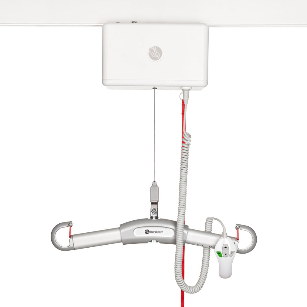 Direct Healthcare Group RiseBasic Ceiling Lift / Hoist System wioth sling bar pulled down