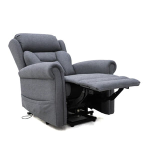 Dallux Nevis Riser Recliner Grey reclined position