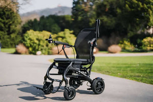 Drive Devilbiss AirFold Carbon Fibre Powerchair outdoors