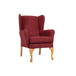 Drive Devilbiss Drive Queen Anne Fireside Chair Brick Deep Red