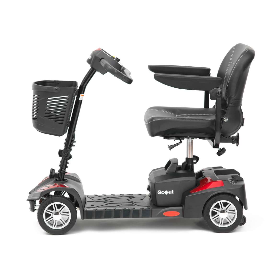 Drive Devilbiss Scout Venture Scooter Red Side Angle