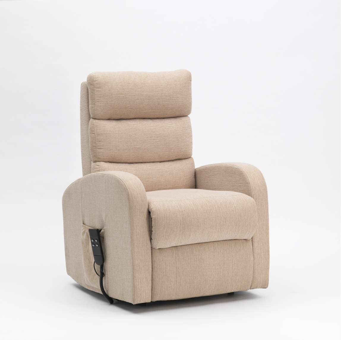 Drive Devilbiss Three Pillow Back Single Riser Recliner Oatmeal
