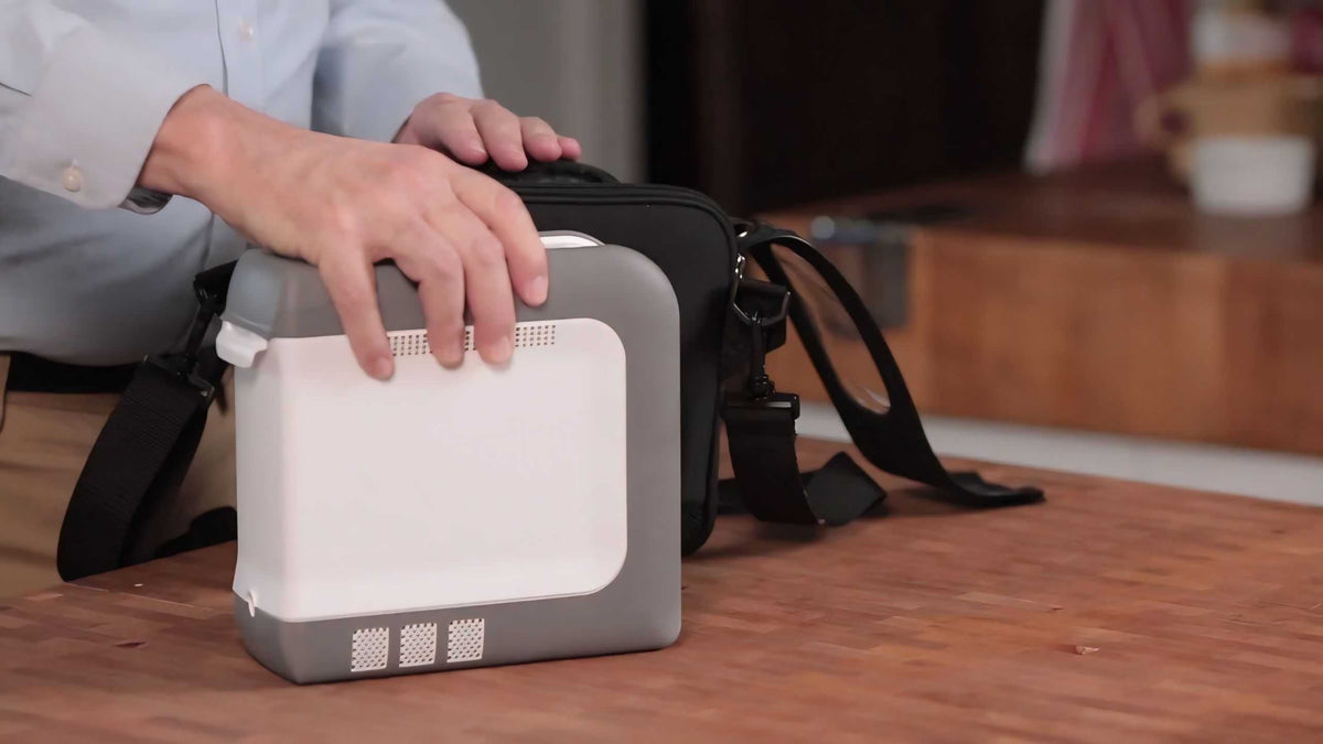 Drive Devilbiss Go Portable Oxygen Concentrator being stored