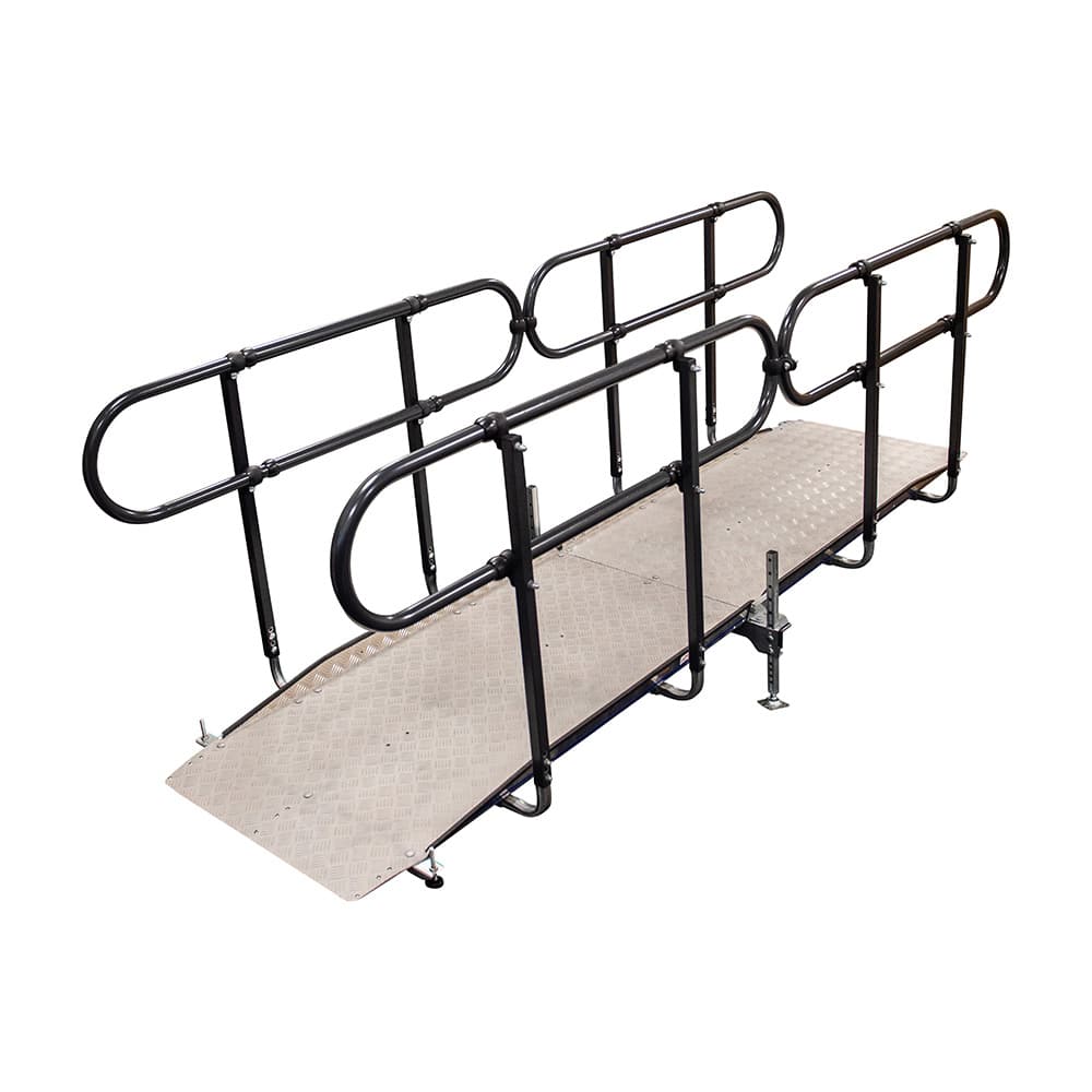Enable Access Perma Ramp Adjust Highr Rise Wheelchair and Threshold Ramp kit with Quick rails full view 
