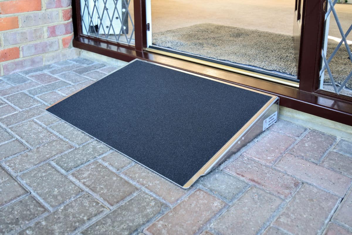 Enable Access Doorline-Threshold Wedge portable wheelchair ramp outside door 