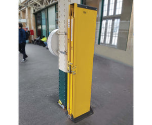 Enable Access RampStor Vertical 1700 Suitcase Ramp Storage Unit full view closed front train station 