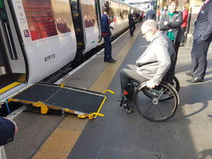 Enable Access Wheel A Ramp Portable Wheelchair and Mobility Ramp on Train Metro Station