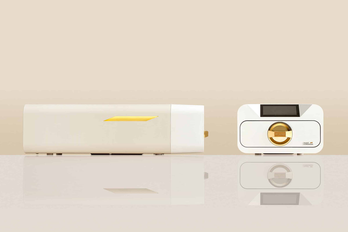 Enbio S Beauty Edition Autoclave side 
view and front view