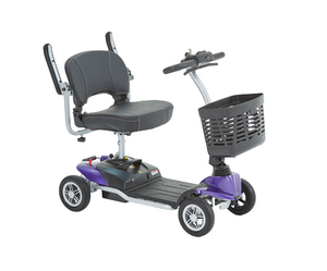 Motion Healthcare, Electric Evolite Mobility Scooter, lithium battery, purple, raised arm rests 