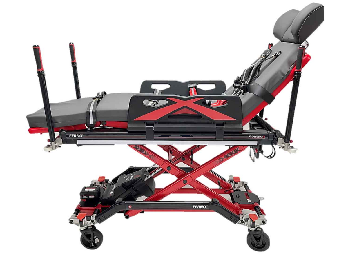 Ferno POWERX Powered Ambulance Trolley side view facing left