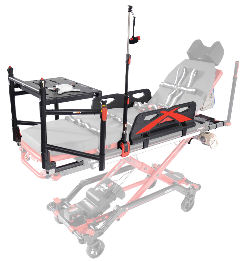 Ferno POWERX Powered Ambulance Trolley tilted view