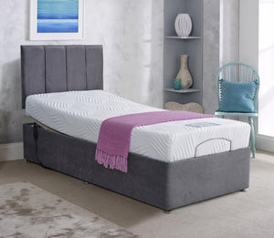 Adjust-A-Bed Gel-Flex Ortho Adjustable Electric Bed Frame With Orthopaedic Mattress in bedroom setting