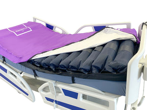 HealthCo Supreme System Active Mattress on a hospital bed cover open