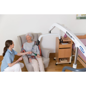 Birdie EVO and Birdie EVO Compact Comfortable, Compact Patient Lifts for Domestic and Care Environments uses view