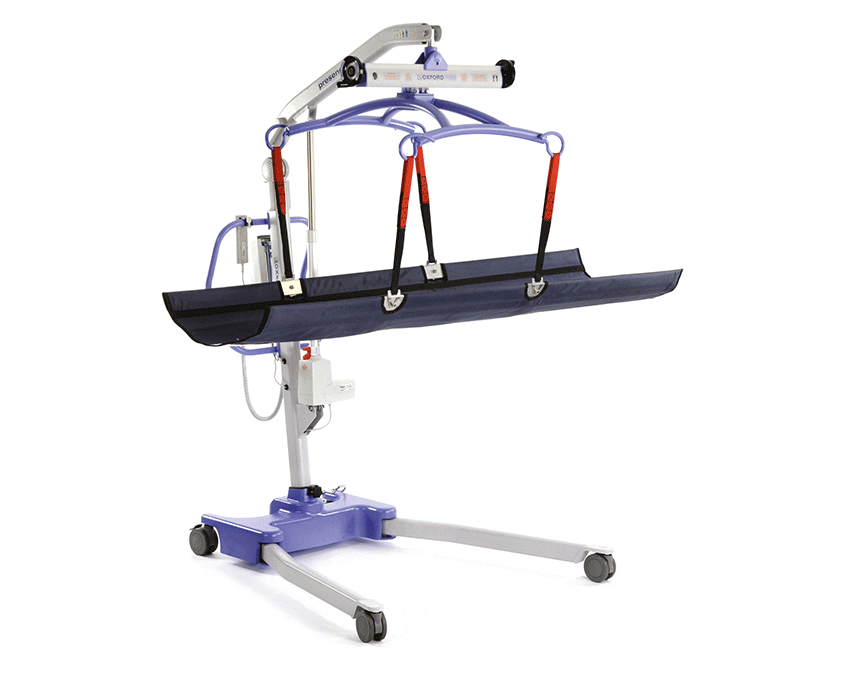 Joerns Oxford Canvas Stretcher in use with hoist 