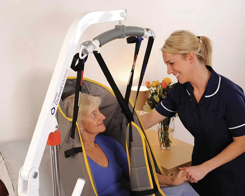 Joerns Oxford Midi 180 Mobile Hoist in use