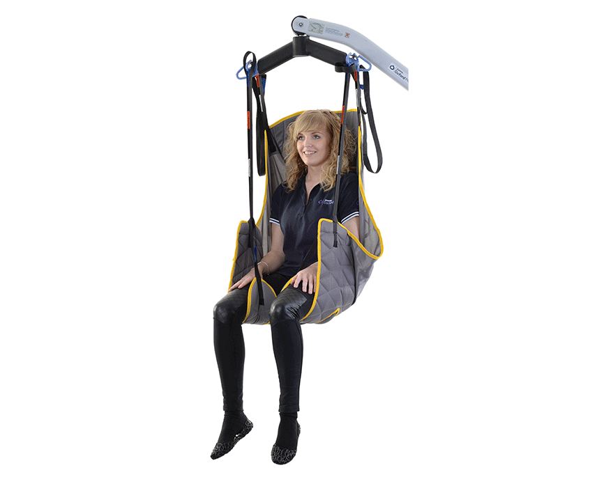Joerns Oxford Quickfit Deluxe Sling with head support in use