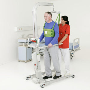 Hillrom Liko Golvo 9000 Mobile Lift in use by a patient