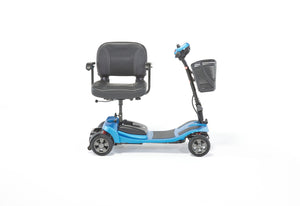 Blue Motion Healthcare Lithilite Pro, lightweight lithium battery Mobility Scooter side view swivel chair
