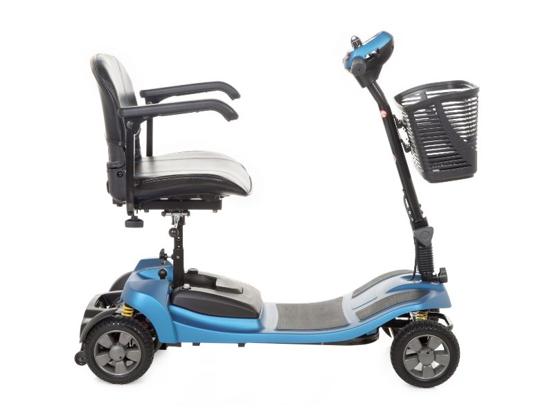 Blue Motion Healthcare Lithilite, lightweight lithium battery Mobility Scooter side view