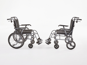 Motion Healthcare Magnelite transit and self propelled,, Lightweight, Folding Wheelchair, Transit and Self Propelled side on view