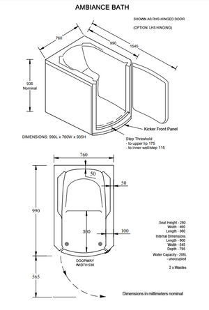 Mantaleda Ambiance  Deep Soak Bath specifications