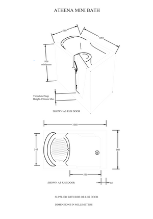 Mantaleda Athena Mini Deep Soak Bath specifications