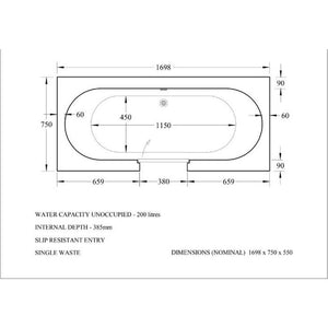 Mantaleda Cortega Walk-In Bath Specifications