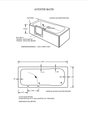 Mantaleda Aventis Power Lift Walk-In PowerBath specifications