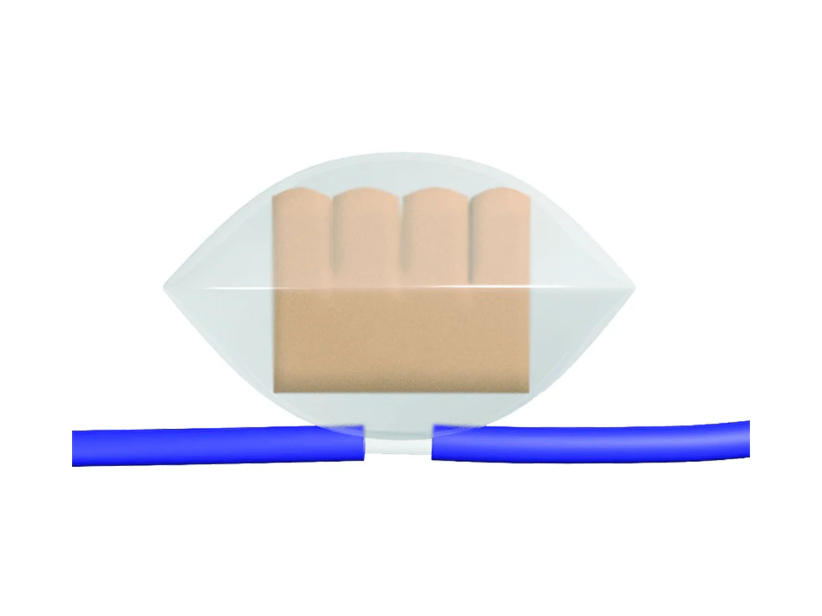 Visual aid for air pumping into a Dyna-Form Mercury Advance Bari through blue pipe lines