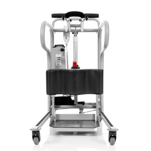 Front View of Direct Healthcare Group MiniLift160 Sit to Stand Lift with black knee padding 