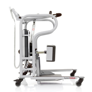 Side View of Direct Healthcare Group MiniLift160 Sit to Stand Lift with black knee padding