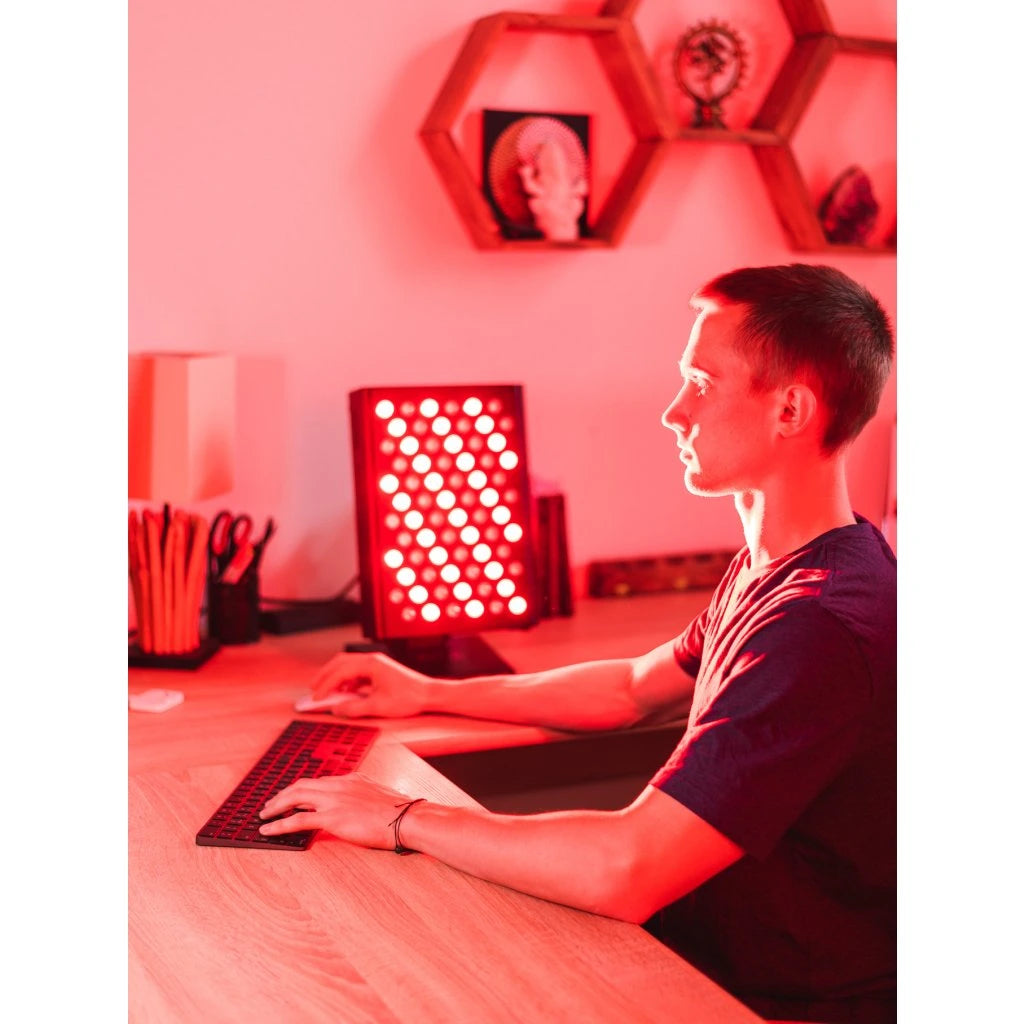 Mito Light  Starter 3.0 Red Light Therapy in use on a desk