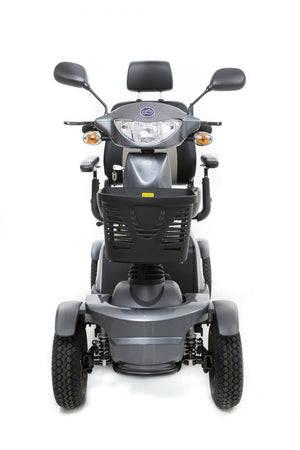 VanOs Excel Galaxy II 4 Wheel Mobility Scooter, grey front
