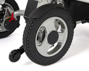 Motion Healthcare Aerolite Trekker-Electric Wheelchair front of the rear wheels