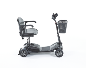 Black Motion Healthcare Airscape lightweight electric Mobility Scooter with lithium battery side view