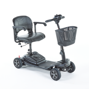 Black Motion Healthcare Airscape lightweight electric Mobility Scooter with lithium battery oblique view