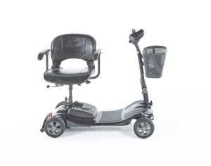 Black Motion Healthcare Airscape lightweight electric Mobility Scooter with lithium battery swivel chair