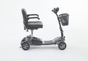 Motion Healthcare Alumina PRO, 4 Wheel, Lightweight, Electric Mobility Scooter with Lithium Battery, charcoal side view