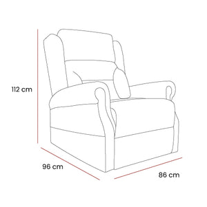 Motion Healthcare Monterey Rise and Recline Chair Dimensions