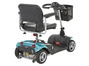 Motion Healthcare Airium 4 Wheel Lightweight Electric Mobility Scooter Lithium Battery blue rear