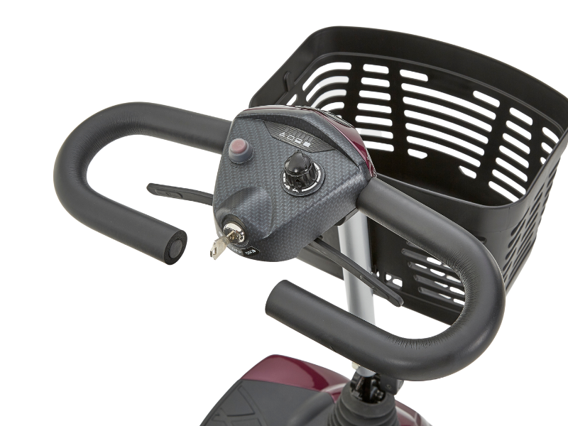 Motion Healthcare Airium 4 Wheel Lightweight Electric Mobility Scooter Lithium Battery steering column