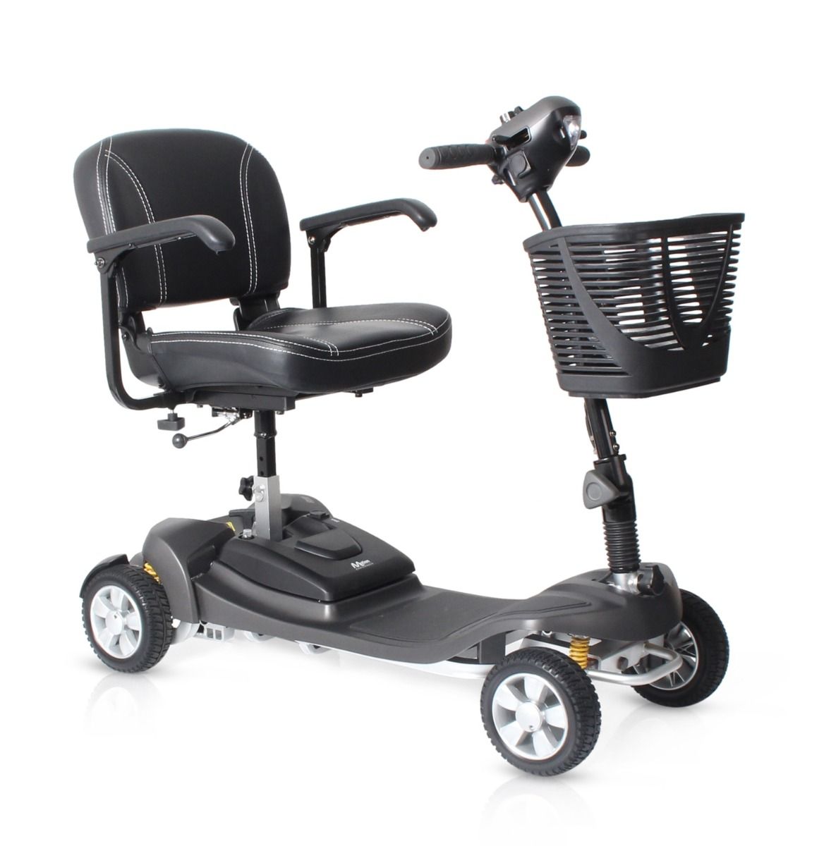 Motion Healthcare Alumina, lightweight Mobility Scooter, lithium battery, charcoal oblique