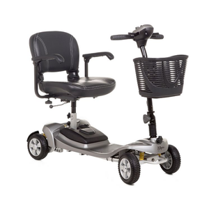 Motion Healthcare Alumina PRO, 4 Wheel, Lightweight, Electric Mobility Scooter with Lithium Battery grey oblique view