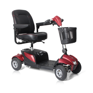 Motion Healthcare Aura, 4 Wheel, Lightweight, Electric Mobility Scooter, Lithium Battery, Crimson colour
