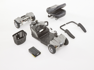 Motion Healthcare Aura, 4 Wheel, Lightweight, Electric Mobility Scooter, Lithium Battery disassembled